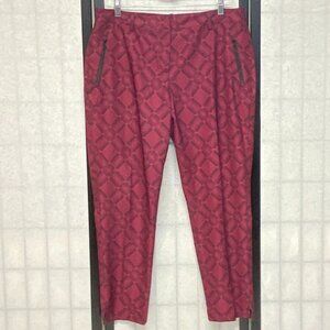 Slazenger Pink Plaid Golf Pants 10 Stretch Slim Ankle Straight Sport Trousers